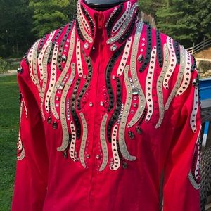 Western show shirt zipped front